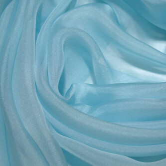 Voal de matase naturala CHIFFON Aqua