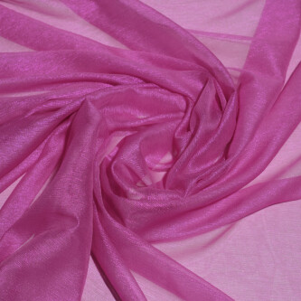 Voal de matase naturala peliculizat creponat Barbie pink 
