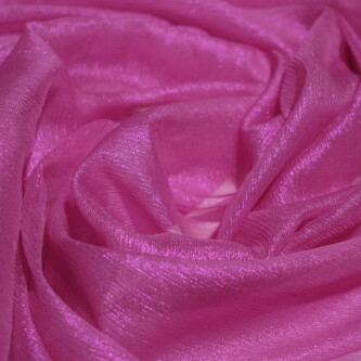 Voal de matase naturala peliculizat creponat Barbie pink 