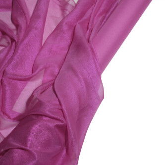 Voal de matase naturala peliculizat creponat Barbie pink 