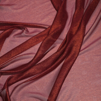 Voal de matase naturala peliculizat creponat Fire red 