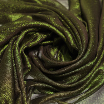 Voal de matase naturala peliculizat creponat Green goddess 