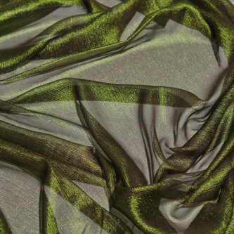 Voal de matase naturala peliculizat creponat Green goddess 