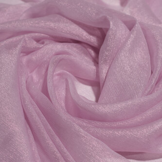 Voal de matase naturala peliculizat creponat Light pink 