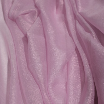 Voal de matase naturala peliculizat creponat Light pink 