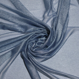 Voal de matase naturala peliculizat creponat Silver blue 