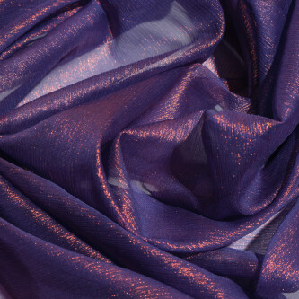 Voal de matase naturala peliculizat creponat Violet Iridescent