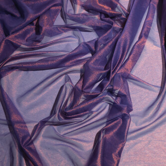 Voal de matase naturala peliculizat creponat Violet Iridescent